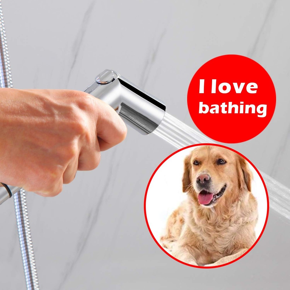 SUMERAIN Pet Shower Sprayer, Dog Attachment with Solid Brass Chrome