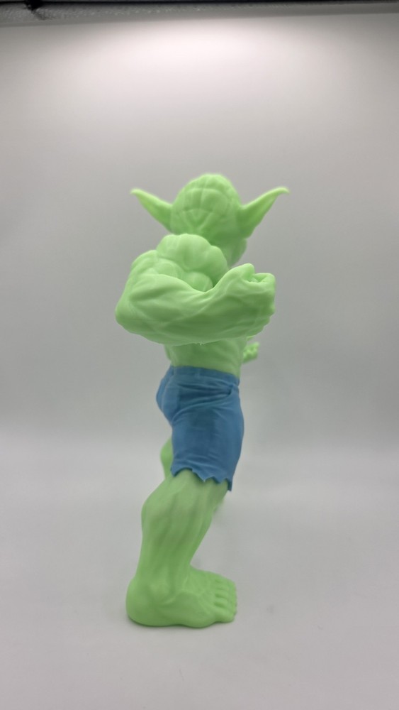 7" Tall Swolda Full Glow In The Dark Hulk/Yoda: 3D Printed