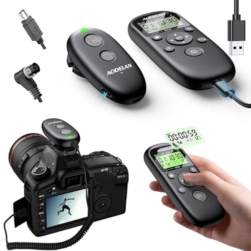 AODELAN Nikon Cameras Rechargeable Timer Shutter Release Remote Control with LCD