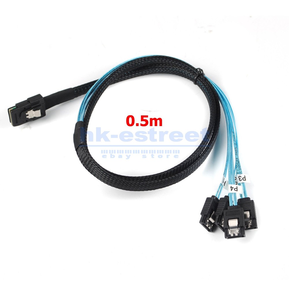 Mini SAS SFF-8087 to 4x SATA Cable, Forward/ Reverse/90 Degree Right Angle Cable