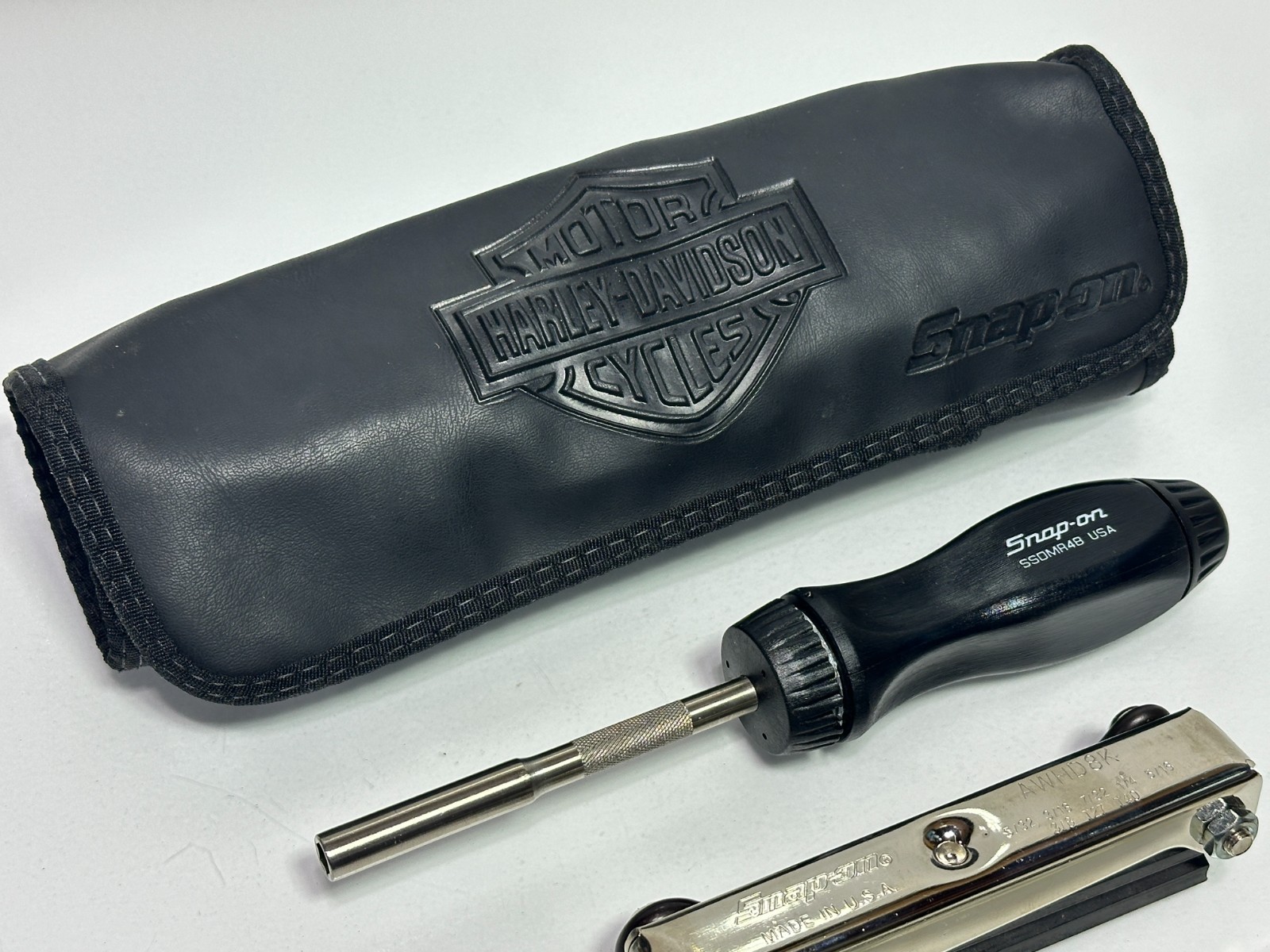 Harley Davidson Snap-On Tools USA SSX2028 Tool Screwdriver Kit Leather Pouch Bag