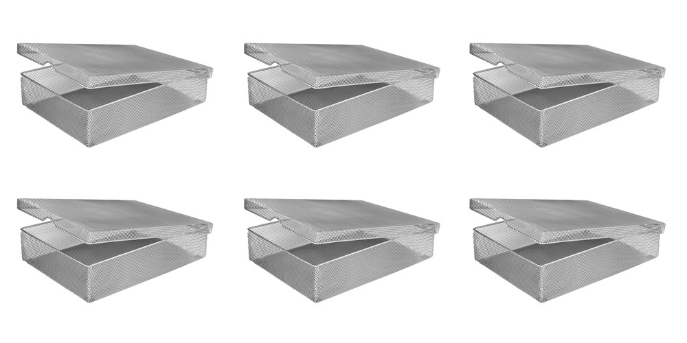 Hinged Mesh Storage Box, School Supply, Office Desktop Organizer, 2307-2376