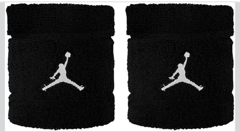 NEW - Jordan Terry Wristbands (2) - Black/ White