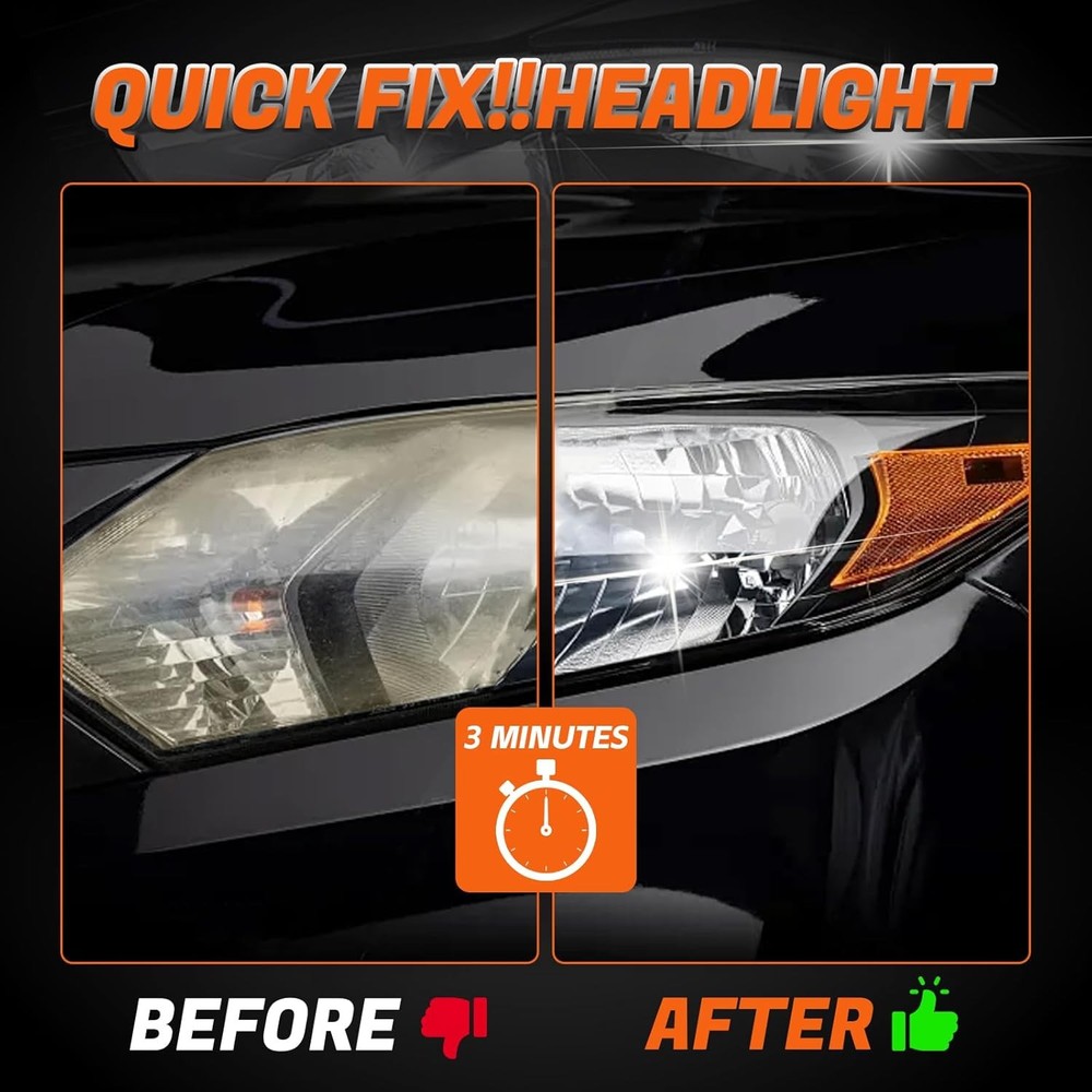 Headlight Restoration Kit Cleaner Head Light Removing...