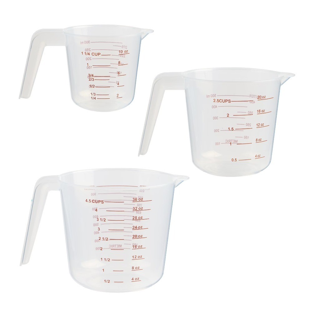 Tapered Measuring Cups Set of 3 Stackable Nesting Liquid Measuring Cups with