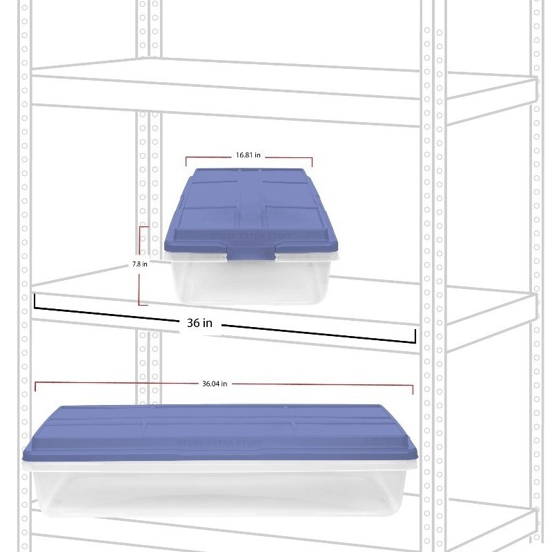 (2 pack)63 Quart Clear Storage Bin, Latched Storage Container