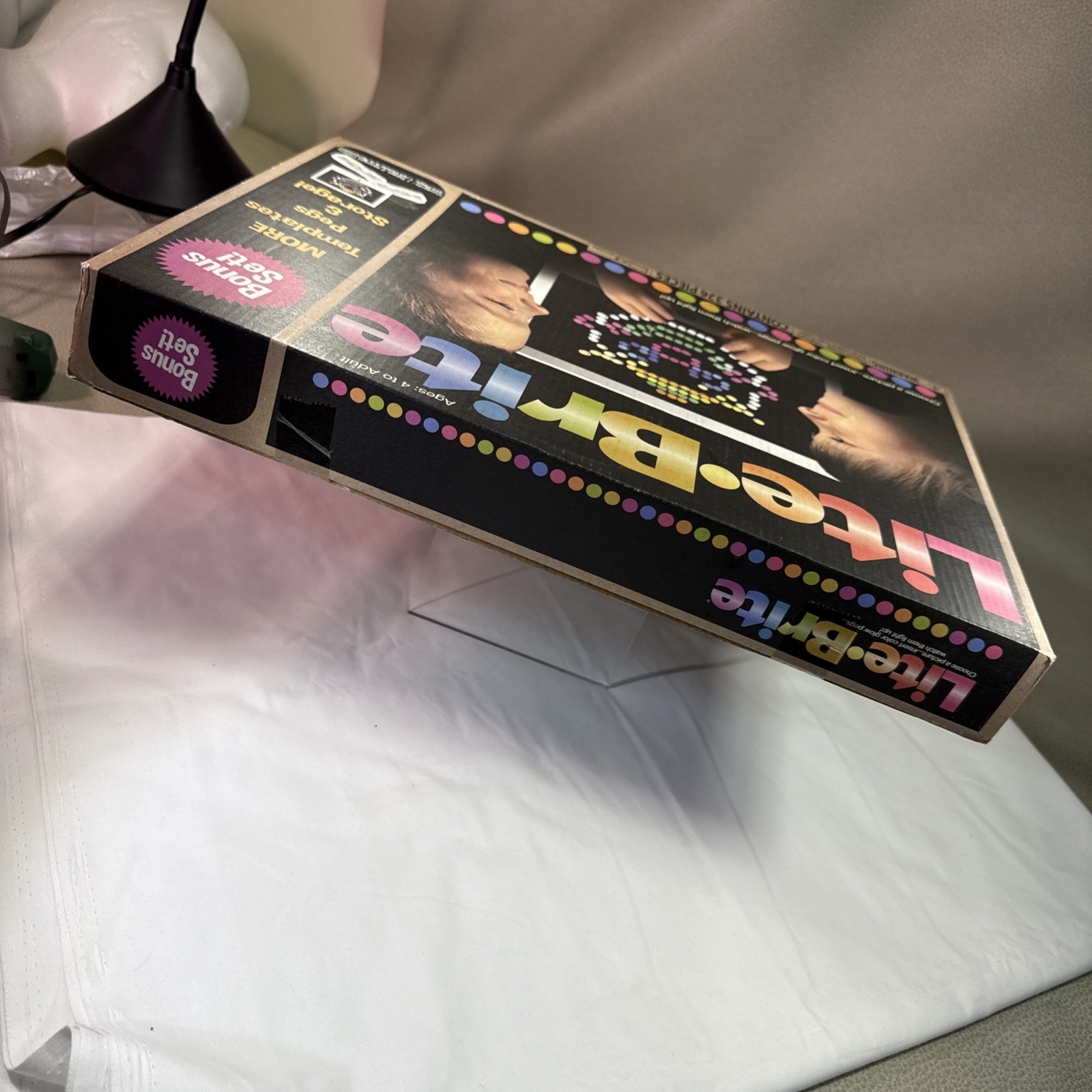 Basic Fun LITE Brite Magic Screen Light Bright 326 Pieces Bonus Set Opened Box