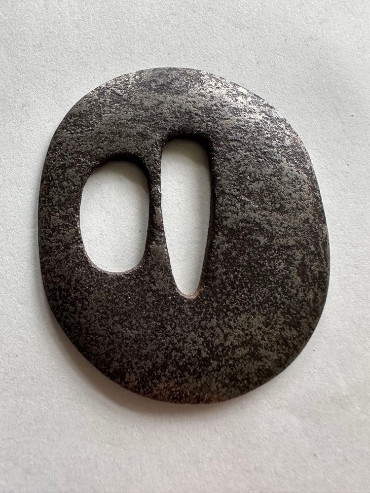 Tsuba Thin Iron Edo Era Sword Guard Antique Accessory Authentic Rare