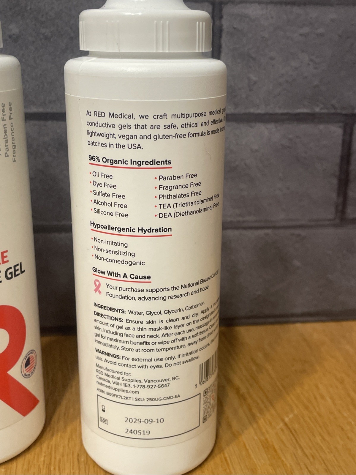 4X RED MULTI-DEVICE Conductive GEL, Clear, Water Based, Hypoallergenic 250ml