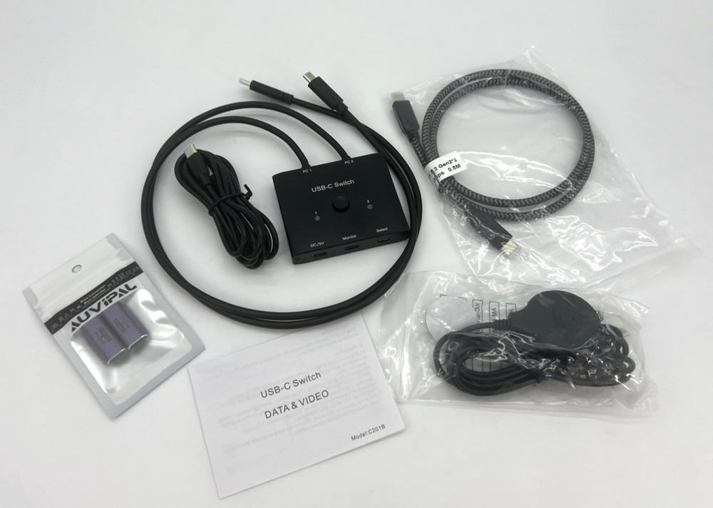 USB C Switch, Bi-Directional USB C Switcher, 2 Computers - USB Type C KVM Switch