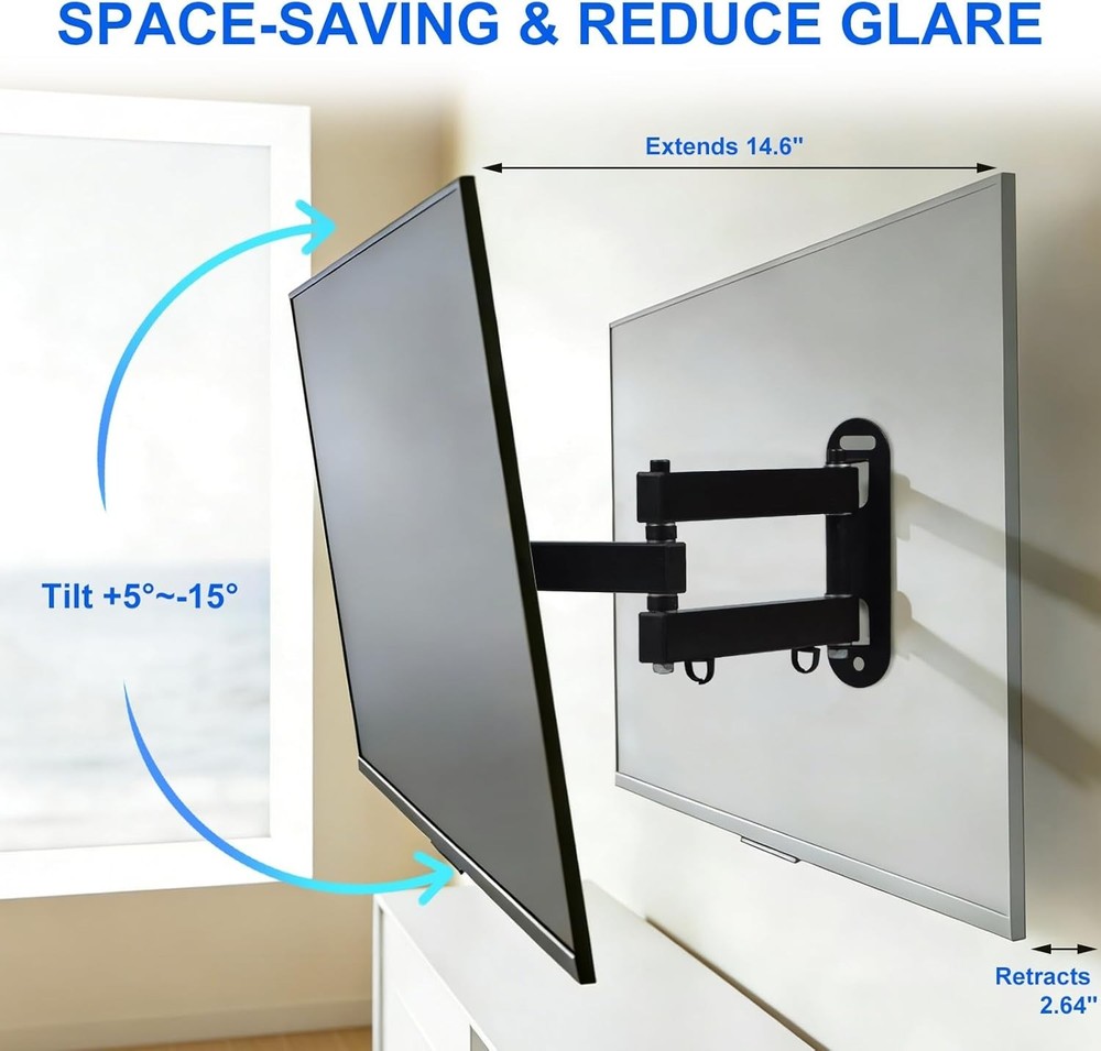Versatile TV Wall Mount for 14-24 Inch TVs - Secure 360° Rotation & Stability