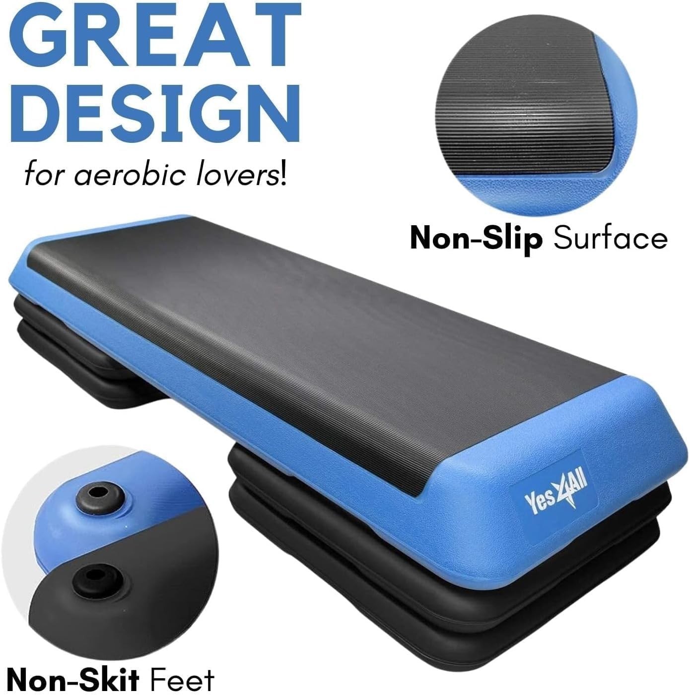 Yes4All Aerobic Step Platform Adjustable 42.5" x 16"