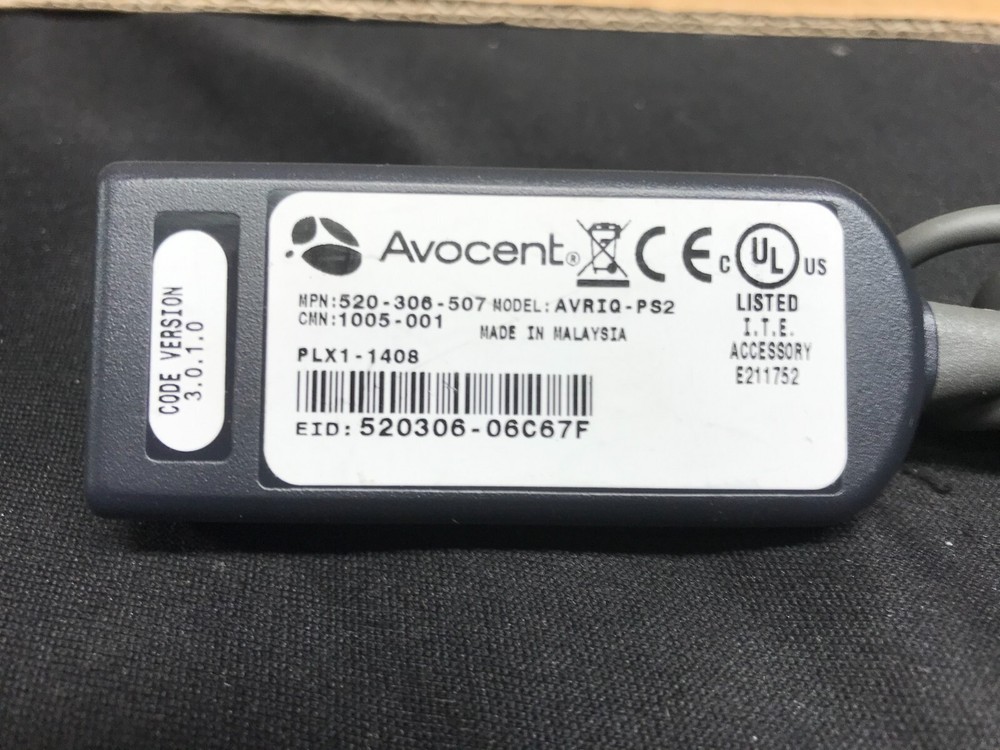 Avocent AVRIQ-PS2 520-306-507 PS2 KVM Server Interface Cable Adapter Module