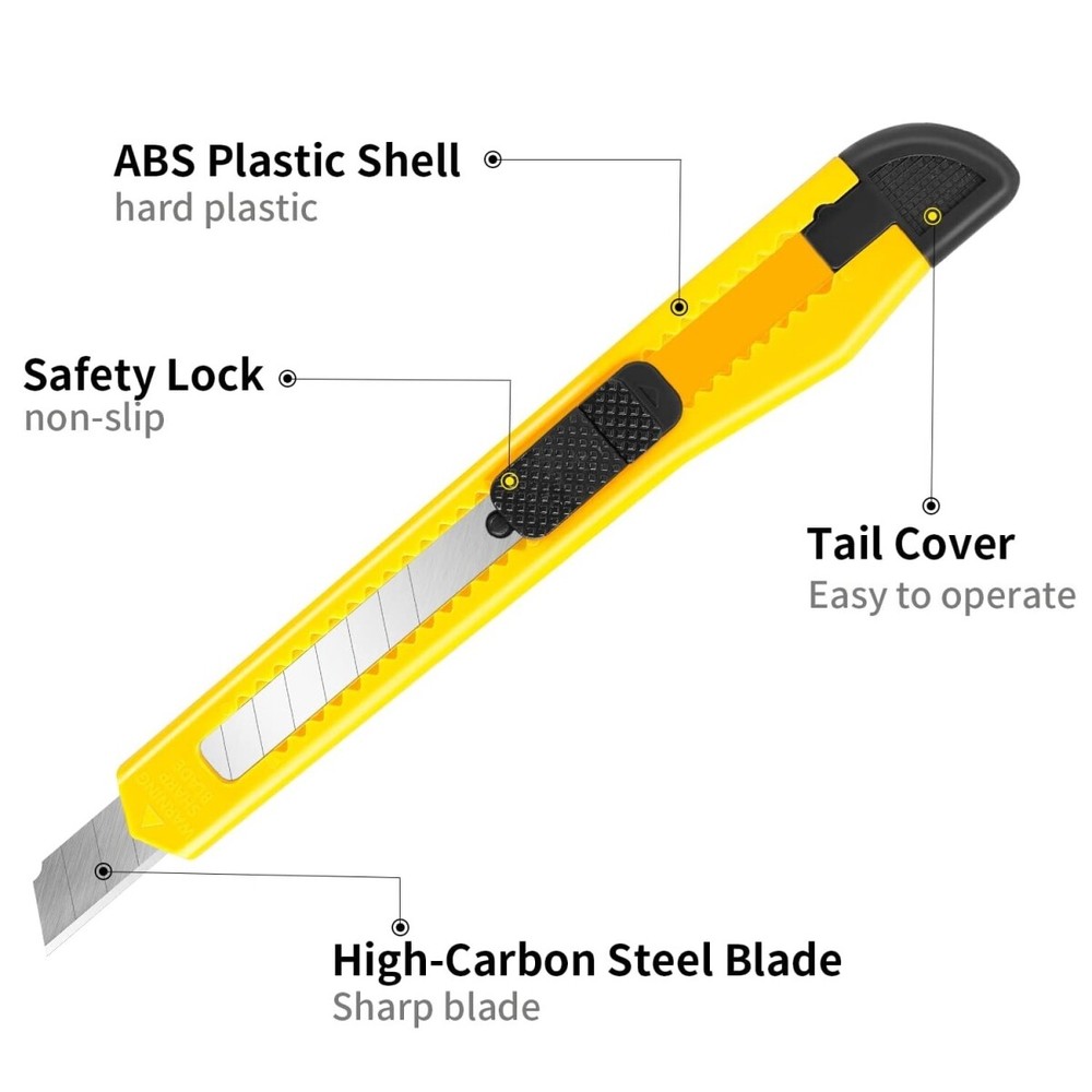 10x Razor Blade Utility Knife Box Cutter Sharp Snap Precise Exacto Plastic Case