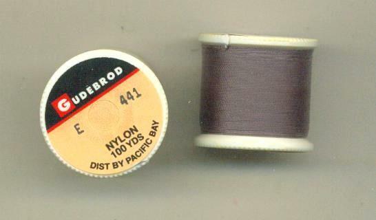 2 SPOOLS GUDEBROD ROD WINDING THREAD  "E"  #441 CHARCOAL GREY