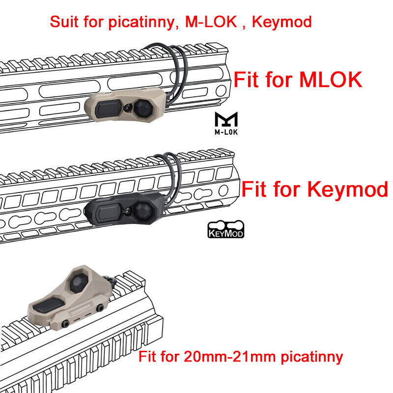 Airsof Remote Dual Control Pressure Switch Laser Crane Flashlight For OGL Aim BK