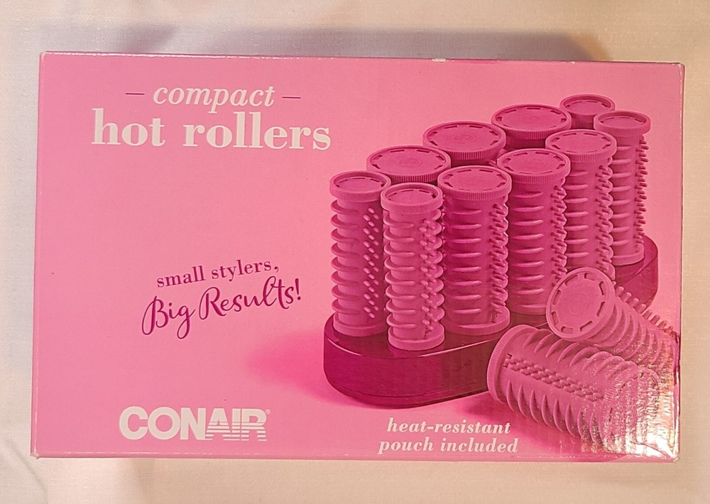 Pink Conair Compact Multi-Size Hot Roller Set—10 multi-size rollers