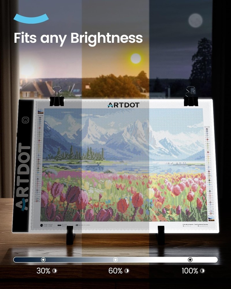 A4 USB LED Light Pad - Adjustable Brightness for Diamond Painting & Art Projects