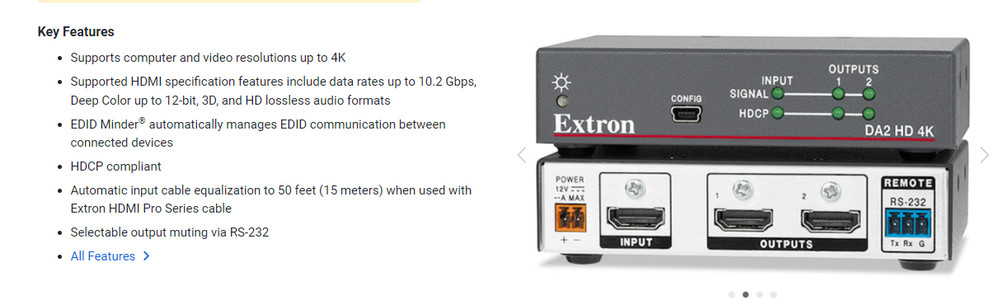 Extron DA HD 4K 2 Output