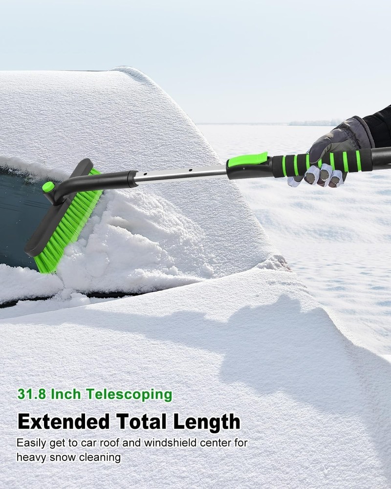 Lightweight Extendable Snow Brush and Ice Scraper – Compact and Easy Storage
