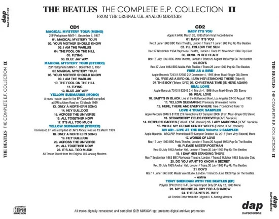 THE BEATLES / THE COMPLETE E.P. COLLECTION I & II (2CD×2 SET)