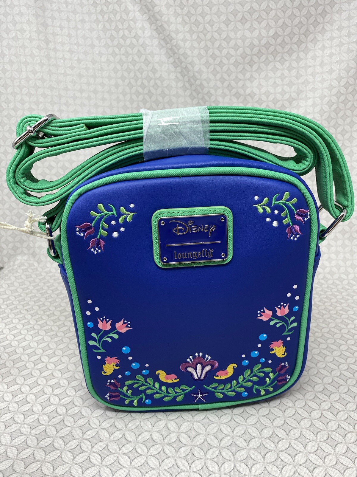 BoxLunch Loungefly Disney The Little Mermaid Ariel & Eric Floral Crossbody Bag