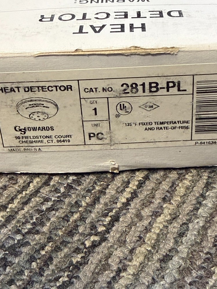 Edwards 281B-PL Heat Detector Fixed Temp