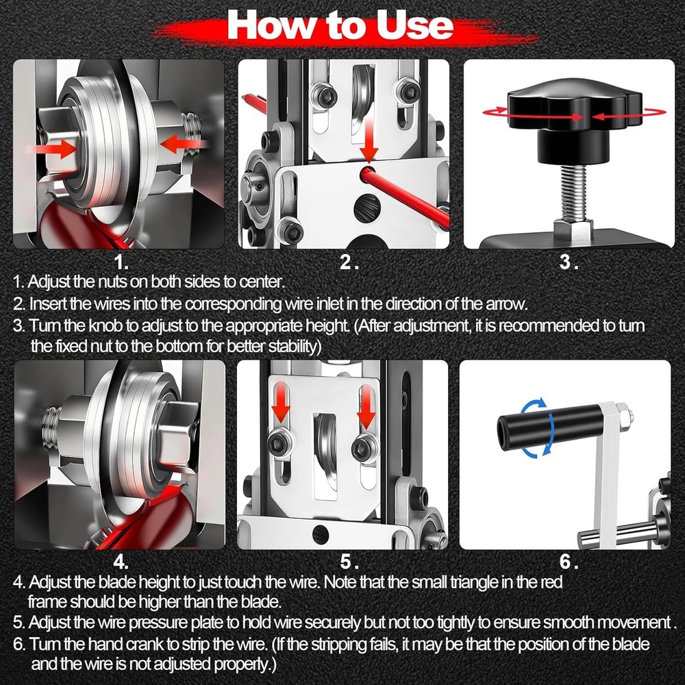 Durable 0.06"-1" Wire Stripper Machine - Perfect for Scrap Copper Projects