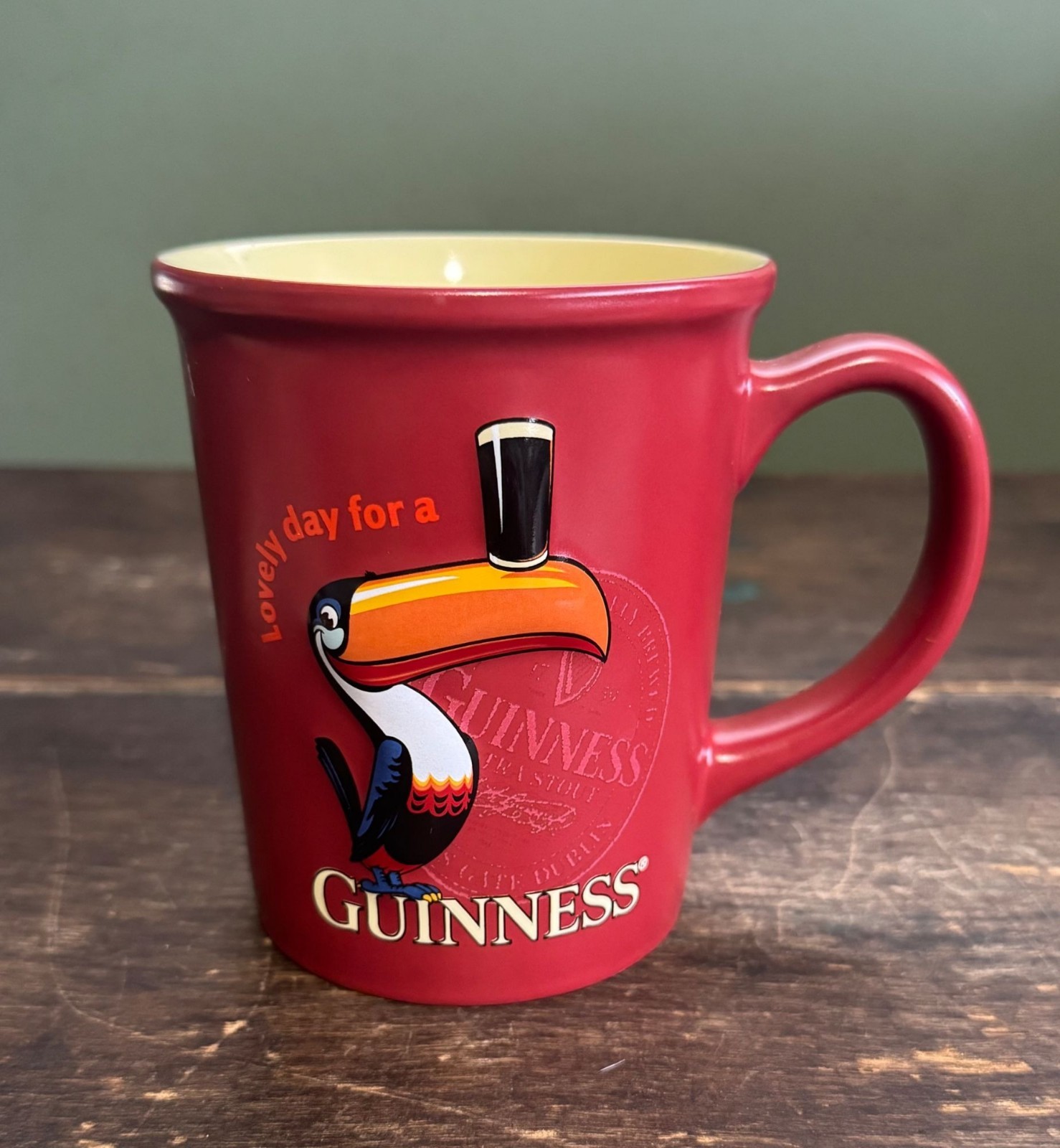 Guinness Beer Ceramic Mug Cup 3D Toucan Lovely Day for a Guinness