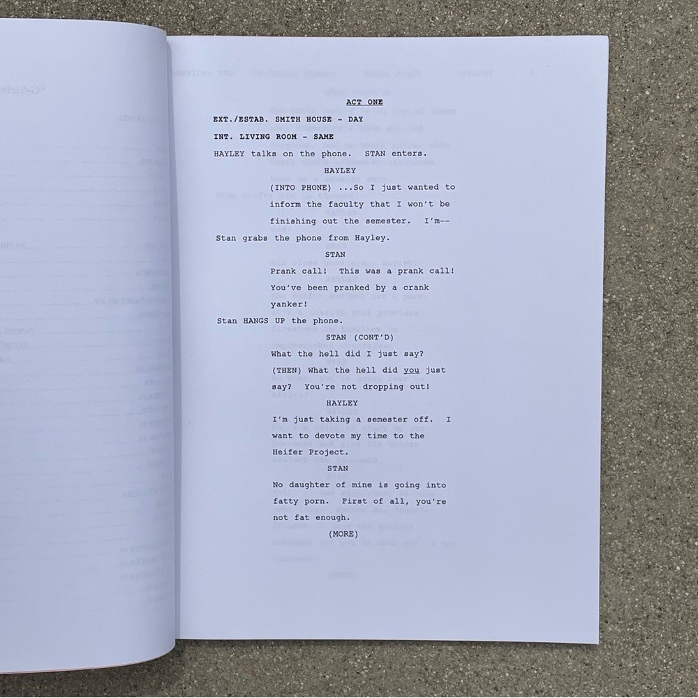 American Dad Original 2008 Production Used Table Draft Script G-String Circus Ep