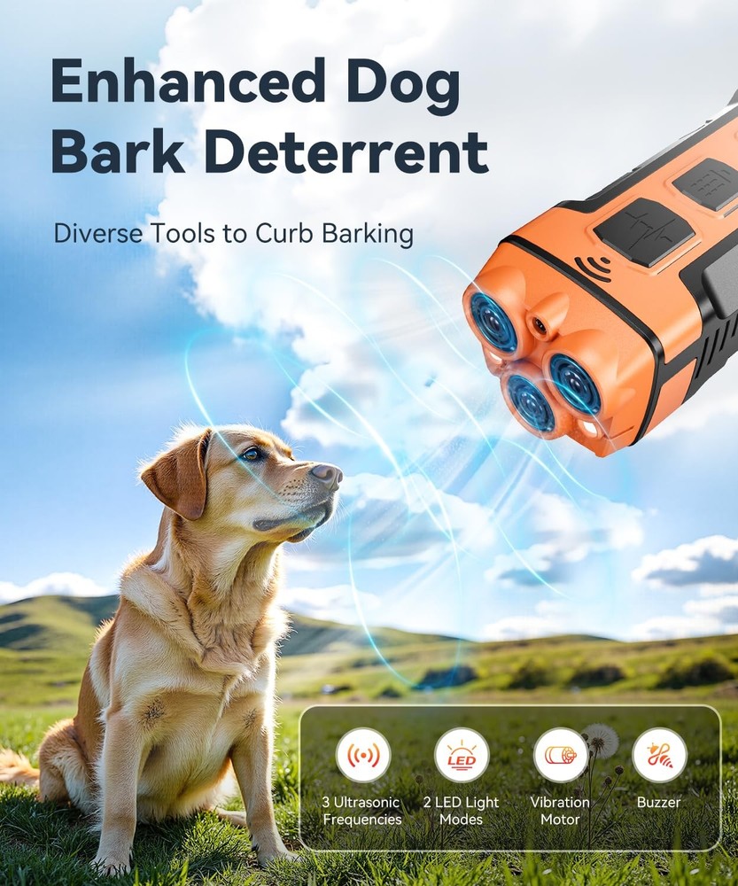 Dog Bark Deterrent Devices, Variable Frequency Ultrasonic to Stop Barking Nei...