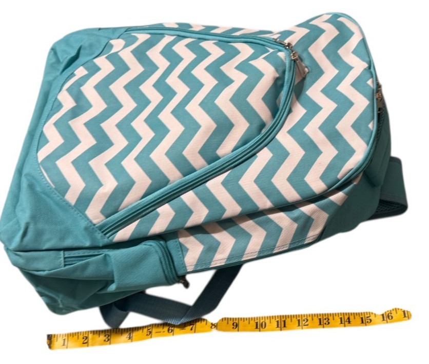 Backpack Turquoise Chevron Zigzag Print Lightweight Backpack Padded Straps New