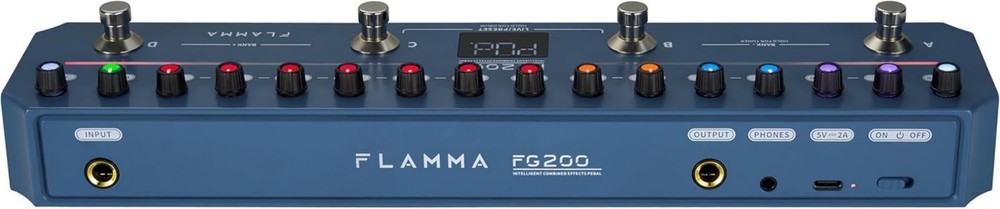 Creative Guitar Effects Processor with 7 Modules & Built-in Drum Machine - Blue