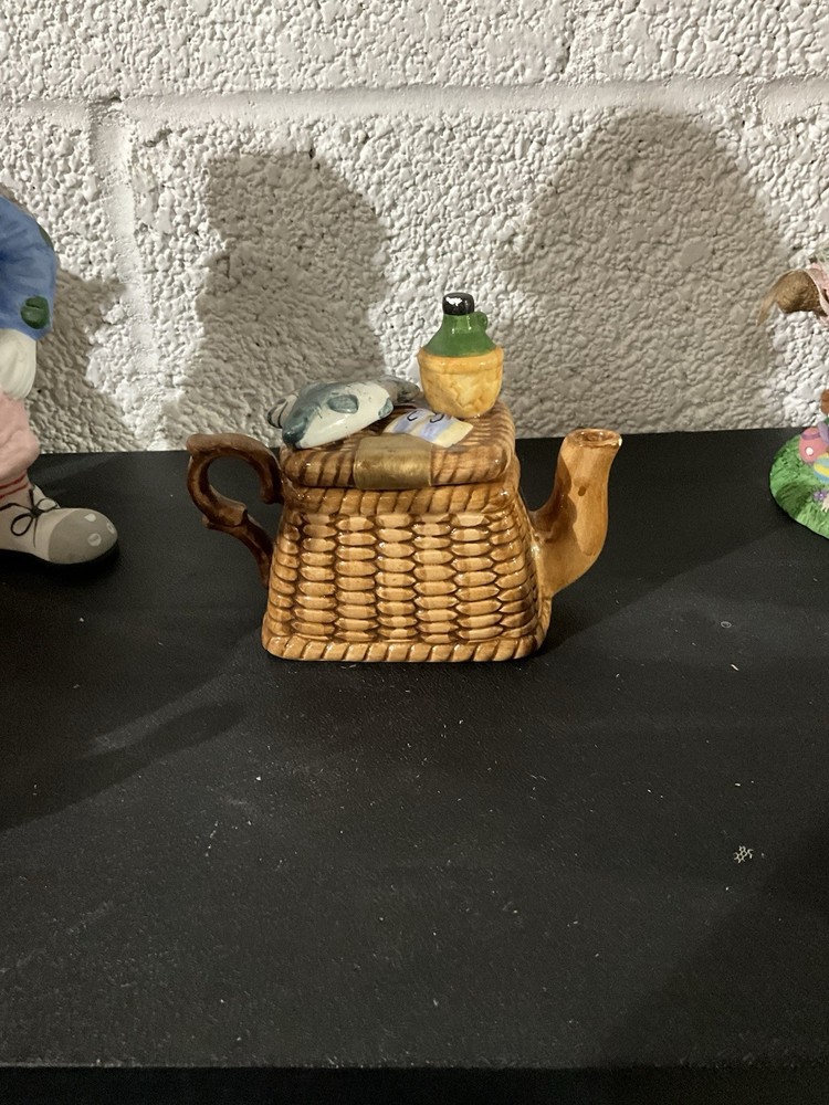 Fisherman Basket Teapot Hand Painted