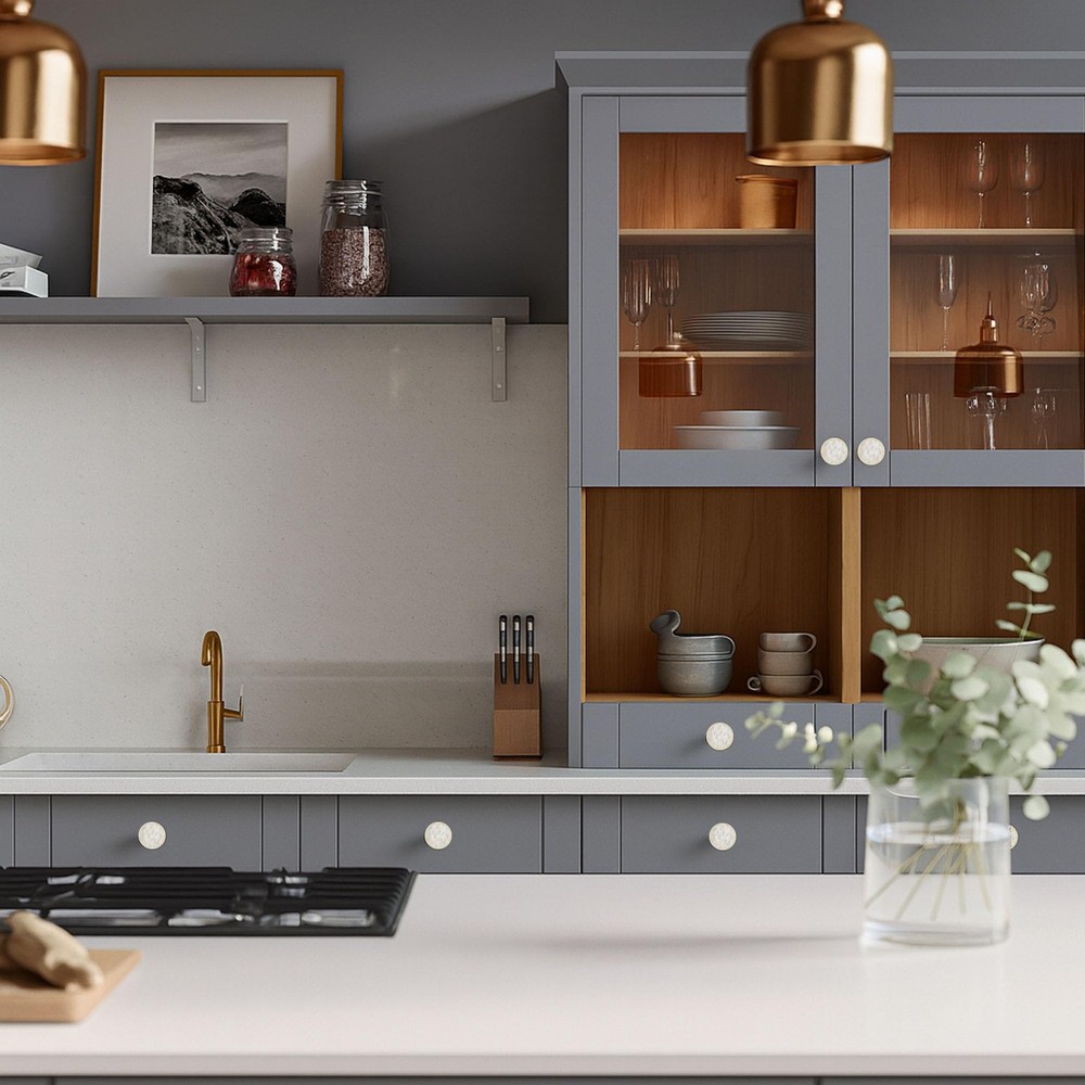 12 Pack Round Gold Cabinet Drawer Knobs,1.25" Decorative Pearl Drawer Pulls,B...