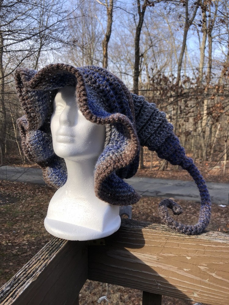 Twisted Witch Hat - Crocheted Handmade
