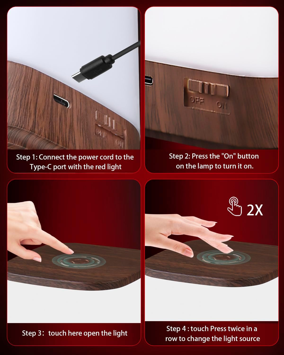 Red Light Night Light Lamp, 670nm Wavelength Aid to Support Deep Relaxation: Nat