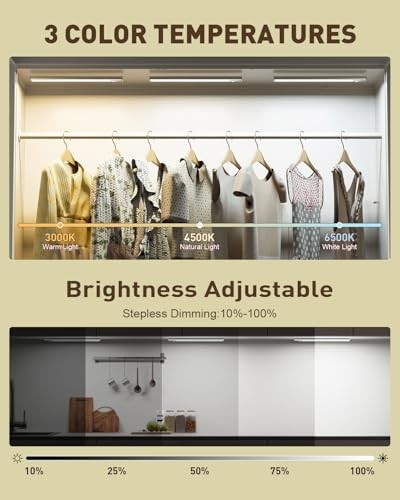 Under Cabinet Lights Motion Sensor, Rechargeable Puck Lights Wireless with