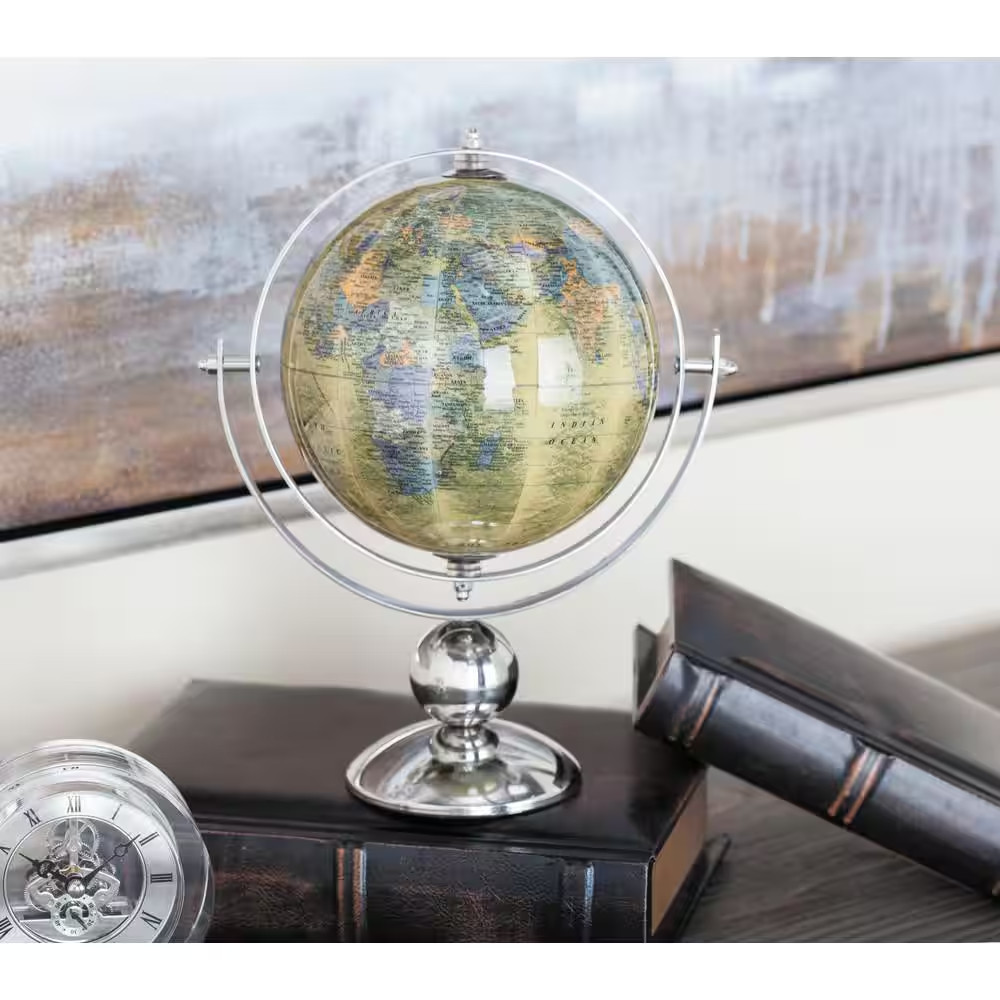 11 In. Silver Stainless Steel Decorative Globe