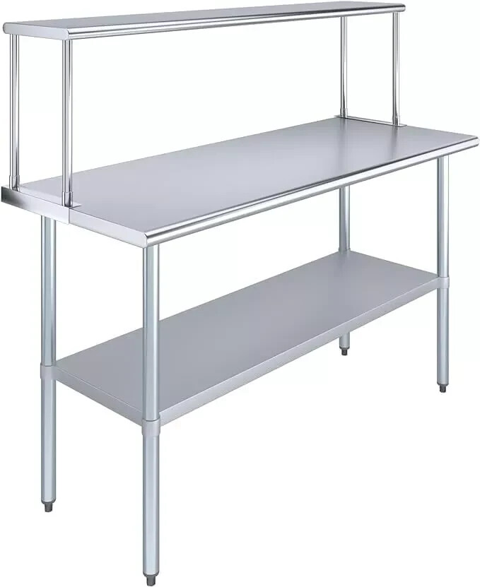 Stainless Steel Table for Kitchen Prep & Work, Heavy Duty NSF Certified Table
