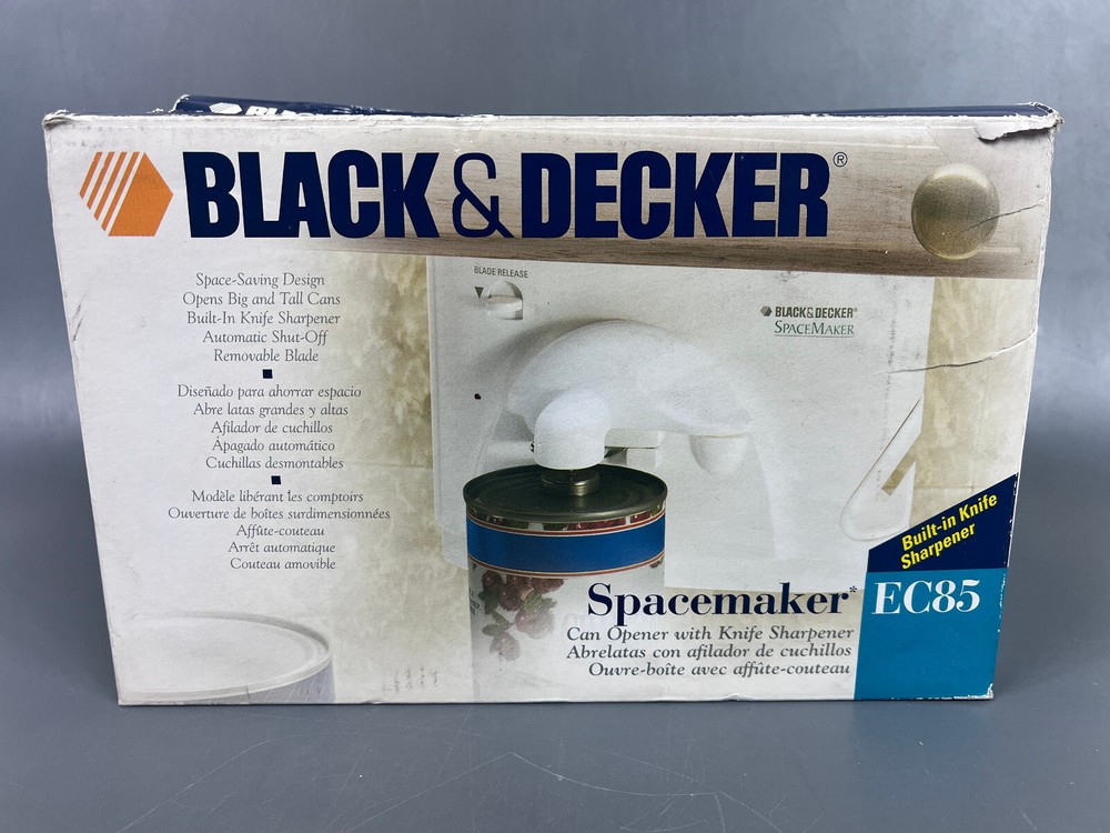 BLACK+DECKER Spacemaker Under-Counter Can Opener Knife Sharpener EC85 OPEN BOX