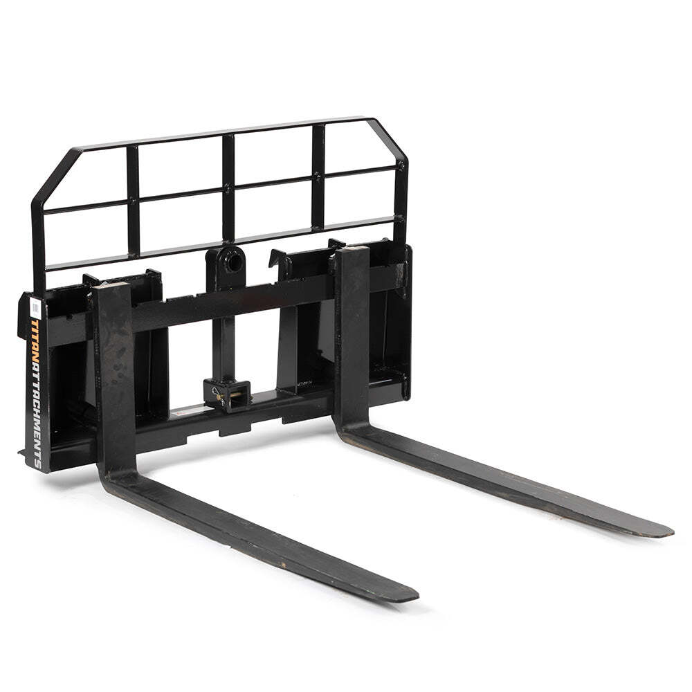 Titan Attachments Pro Series Pallet Fork Frame, 42" Pallet Fork Blades, SSQA