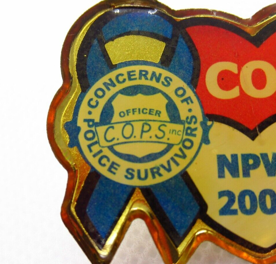 Concerns of Police Survivors COPS NPW 2006 Lapel Pin Vintage Blue Ribbon Hearts