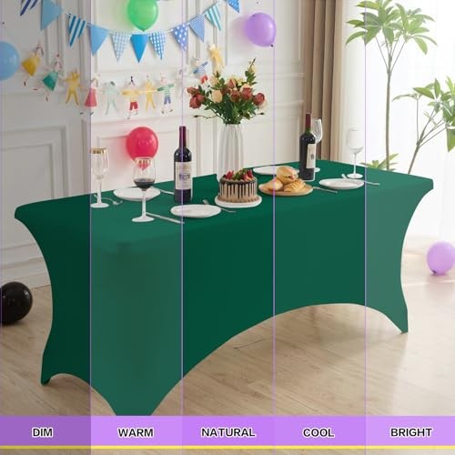 2 Pcs 6FT Table Cloth for Rectangle Table - Tablecloth 70" x 30"-2 pack Green