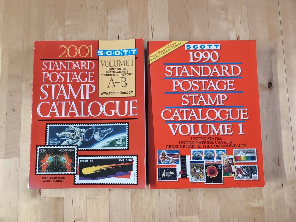 Vtg. 1990 (Volume 1)& 2001 (Volume 1,A-B) Standard Postage Stamp Catalogues