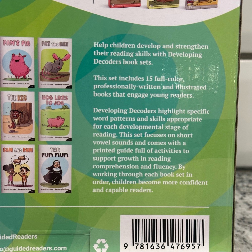 Guided Readers Developing Decoders Short Vowels Set 1 15 Books Beginner Readers