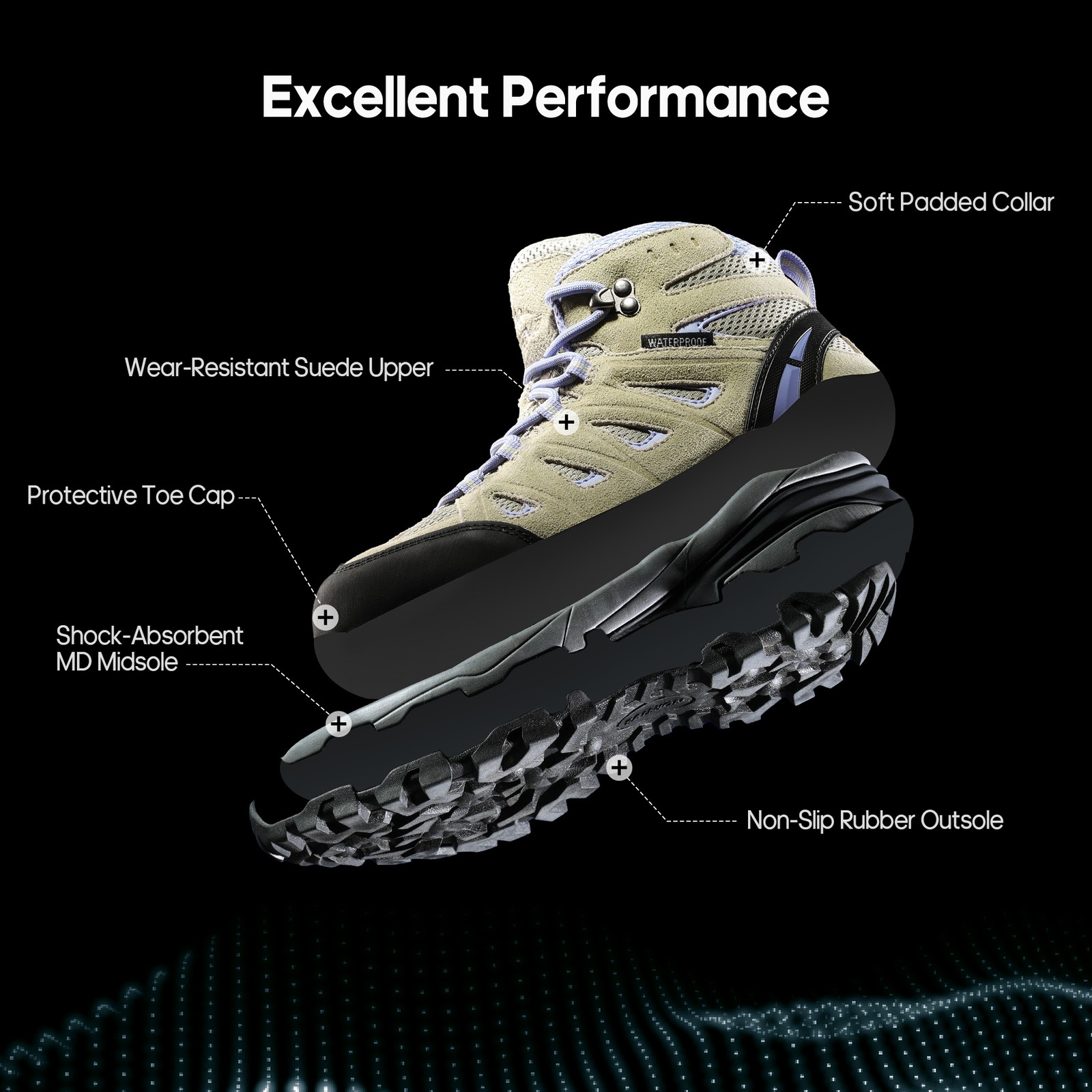 Women Waterproof Adventure Hiking Boots Outdoor Trekking Camping Hiking Boots