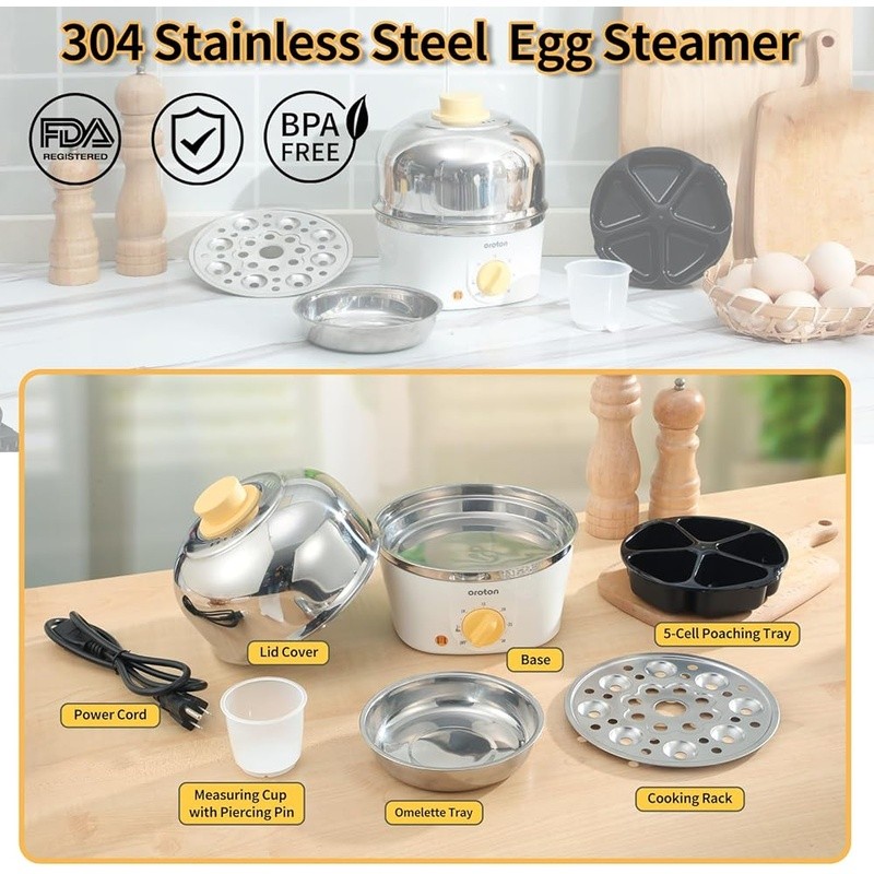 Multi-Function 9 Egg Cooker Electric Hard Boiled Poached Omelet Auto Shut-Off US