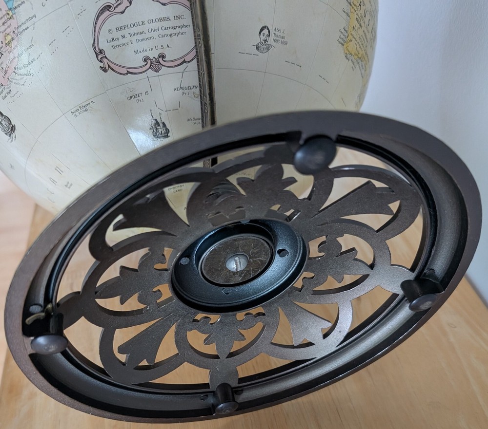 Vintage REPLOGLE Globemaster 12 Inch Globe Raised Relief Metal Base