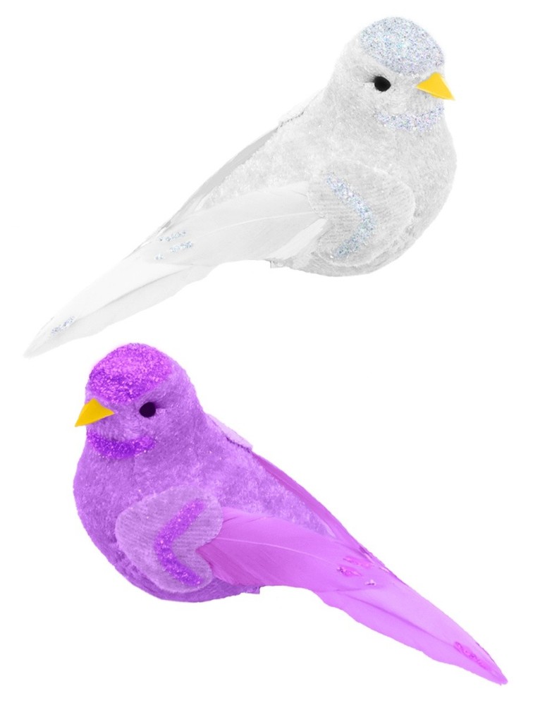 Craft Dcor Essentials FeatheredBird 4.3" 2/Pkg-Flair